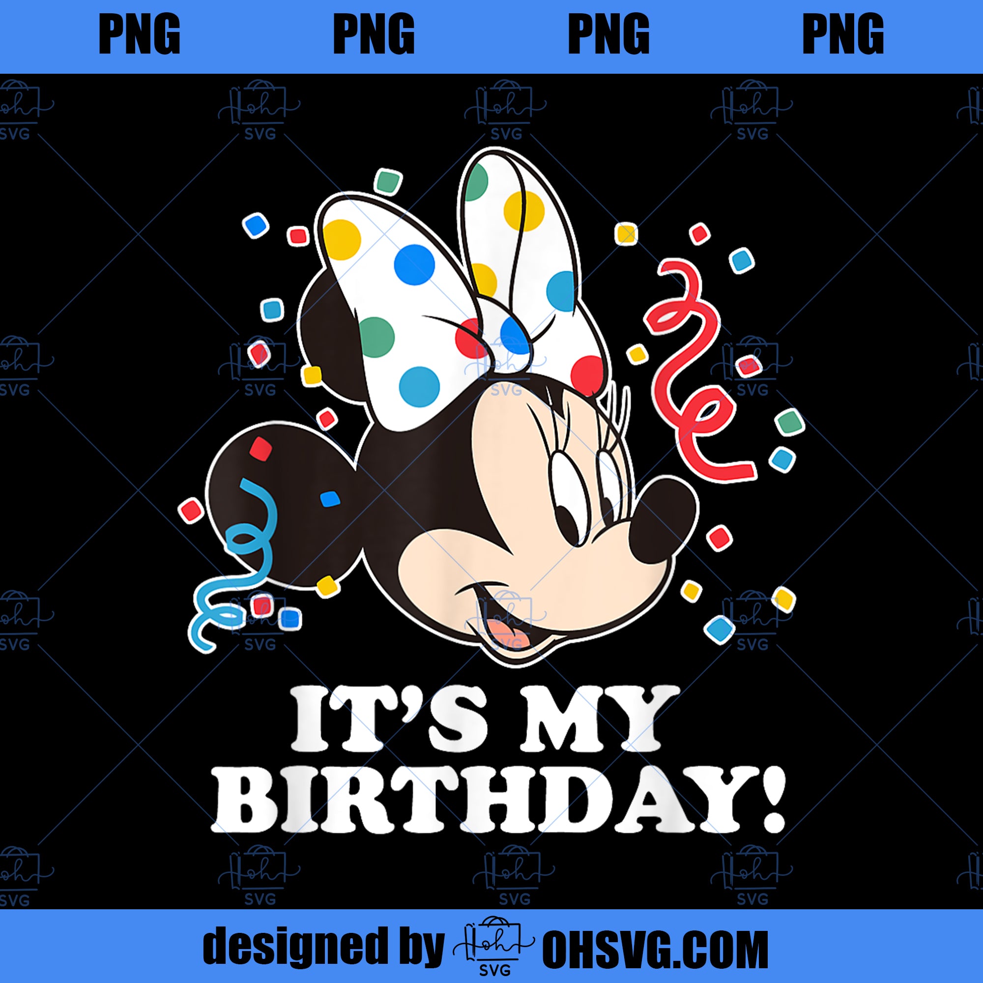 Disney Minnie Mouse Its My Birthday PNG, Disney PNG, Mickey Friends PNG