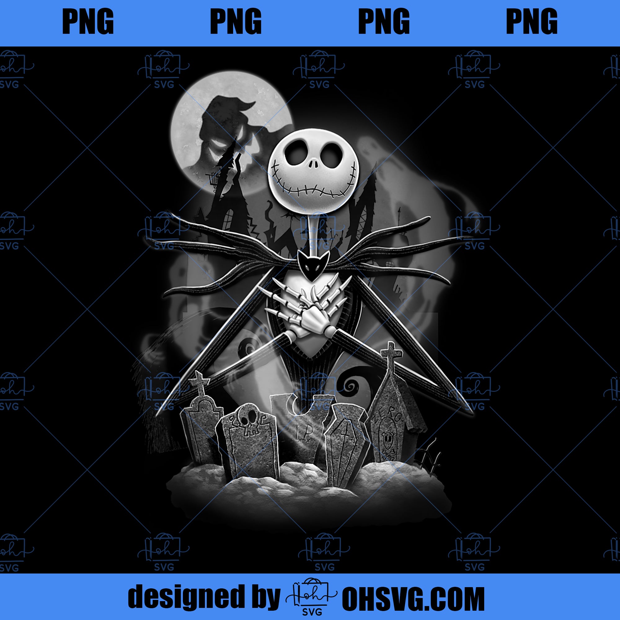 Disney Nightmare Before Christmas Jack Night Scene PNG, Disney PNG, Mickey Friends PNG