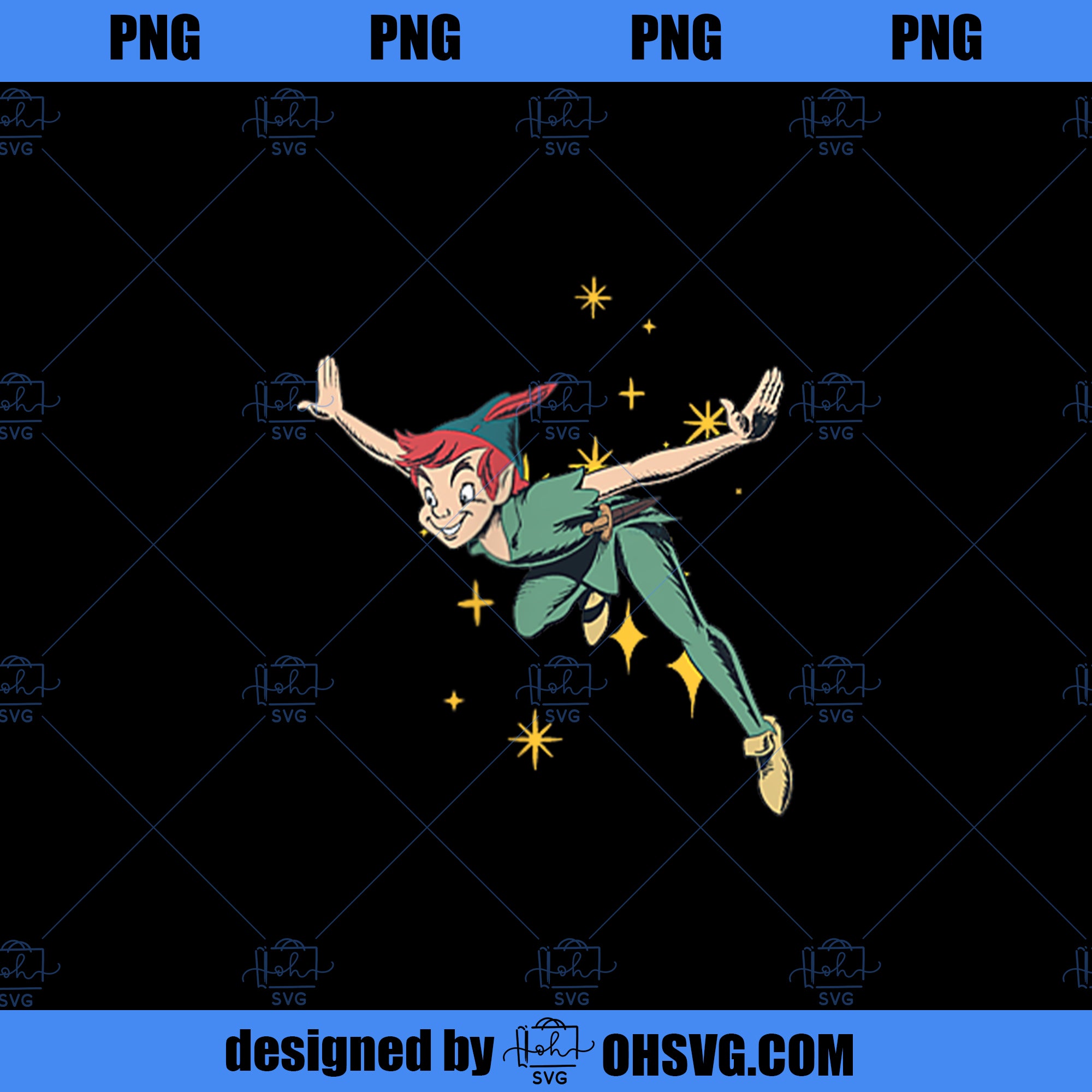 Disney Peter Pan Flying with Pixie Dust PNG, Disney PNG, Mickey Friends PNG