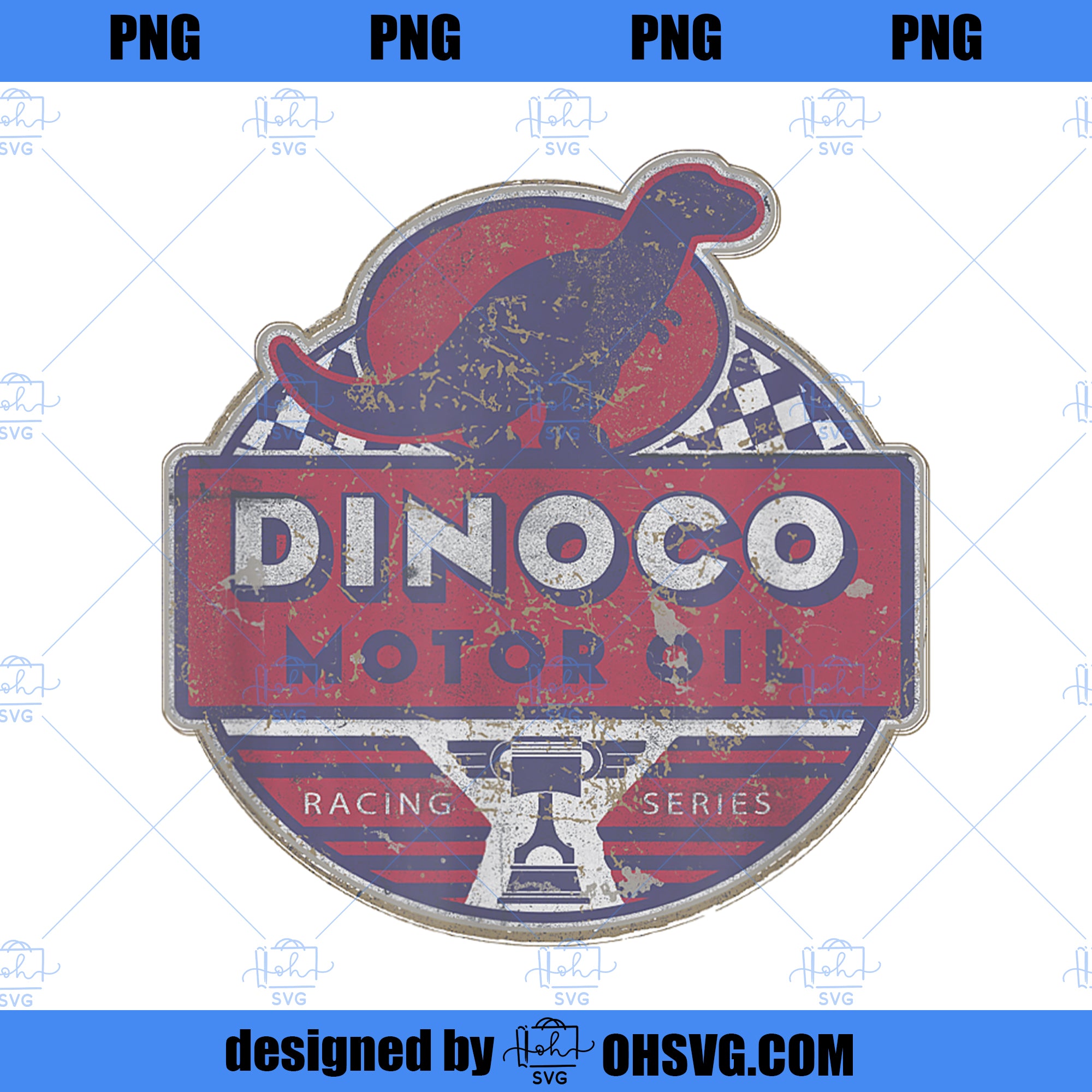 Disney Pixar Cars Dinoco Motor Oil Faded Sign PNG, Disney PNG, Pixar Cars PNG