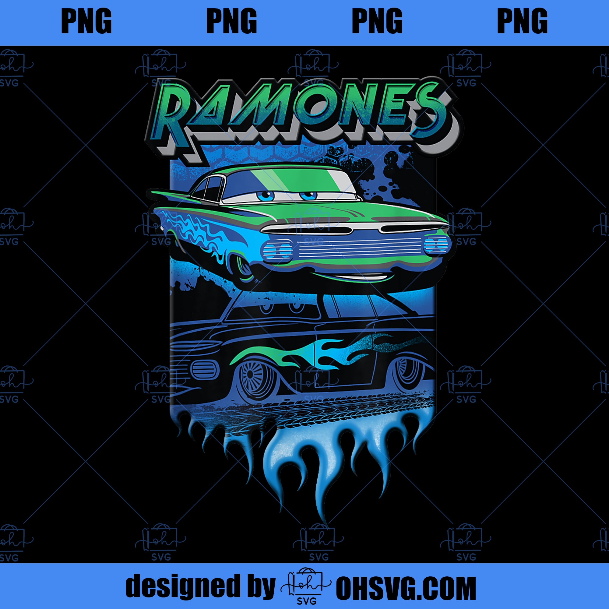 Disney Pixar Cars Ramones Big Flames PNG, Disney PNG, Pixar Cars PNG