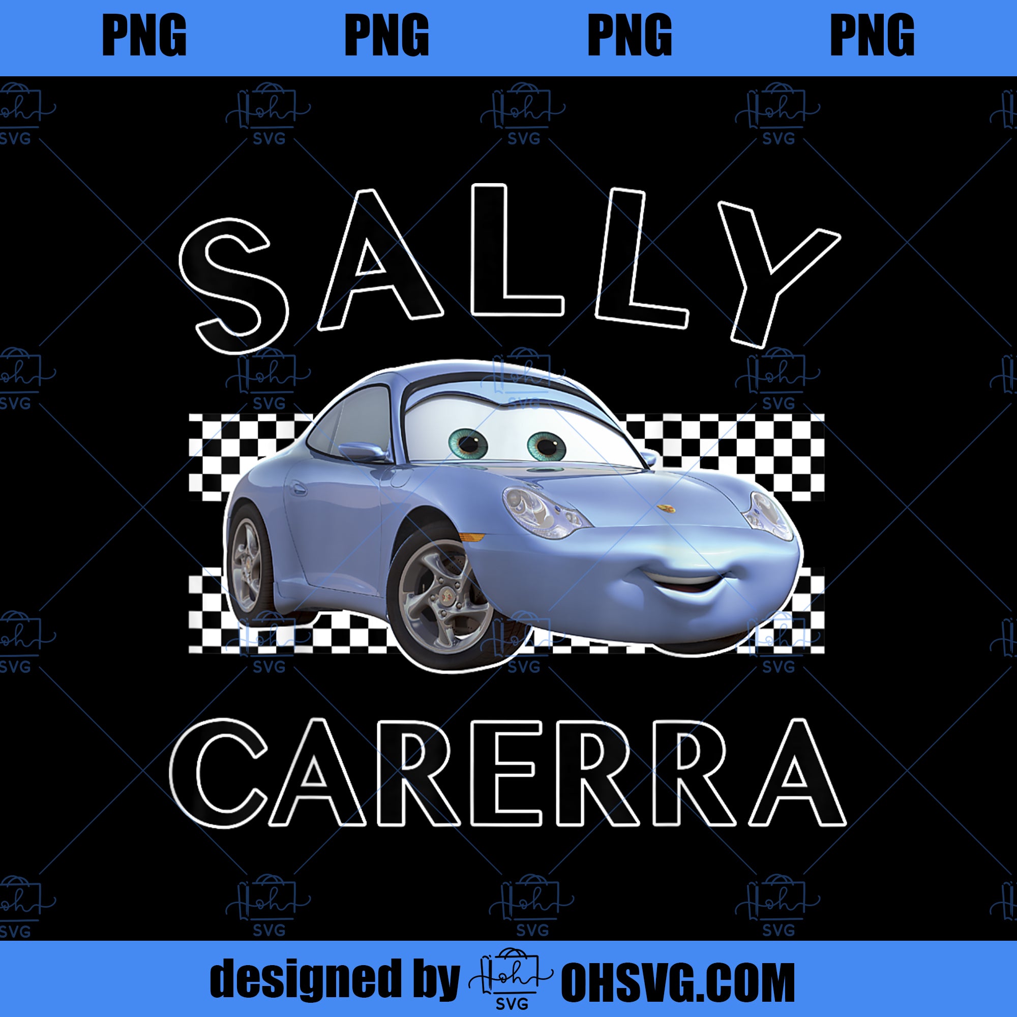 Disney Pixar Cars Sally Carerra Finish Graphic PNG, Disney PNG, Pixar Cars PNG