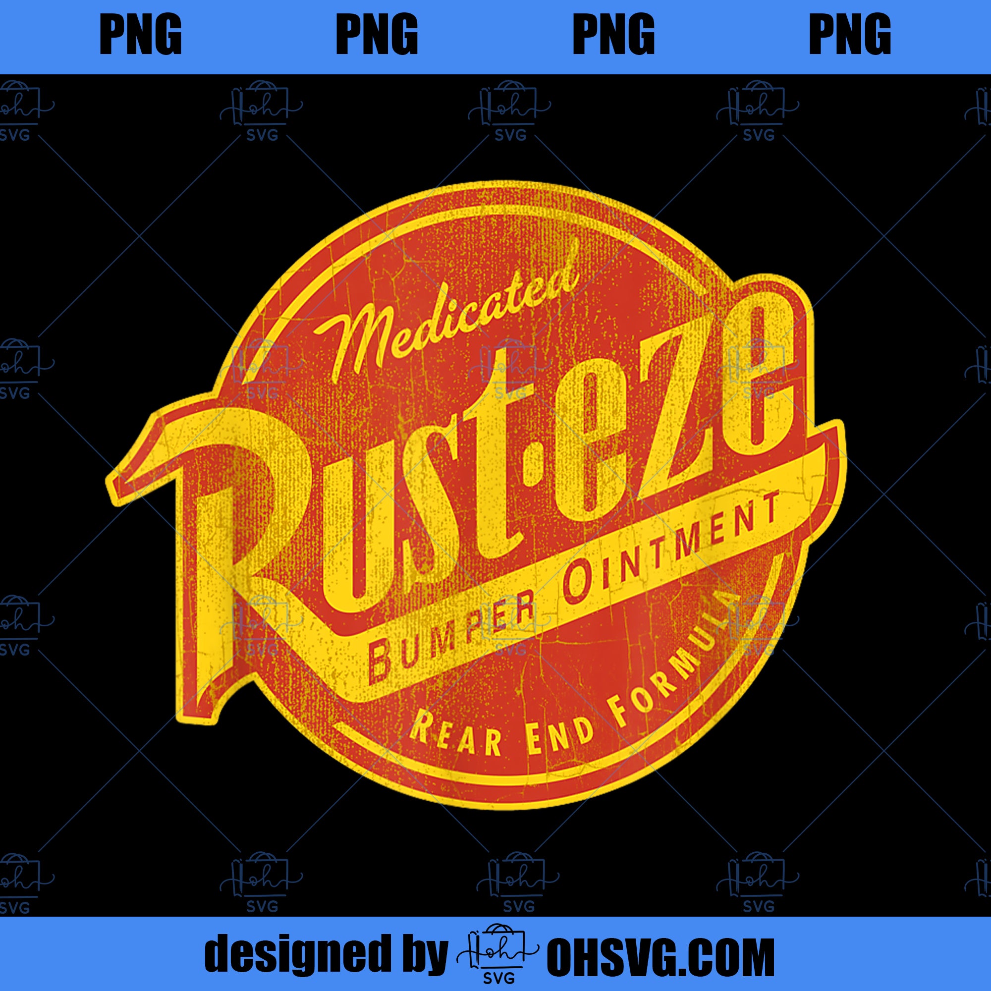 Disney Pixar Cars Vintage Rusteze Ointment Faded Logo PNG, Disney PNG, Pixar Cars PNG