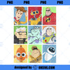 Disney Pixar Collection Iconic Characters Box Up Vintage PNG, Disney PNG, Disney Pixar PNG