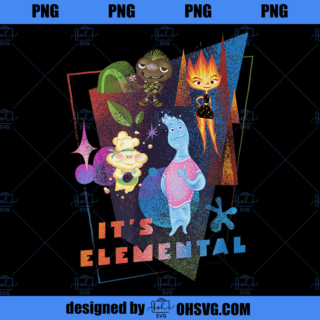 Disney Pixar Elemental Its Elemental 4 Elements Group Shot PNG, Disney ...