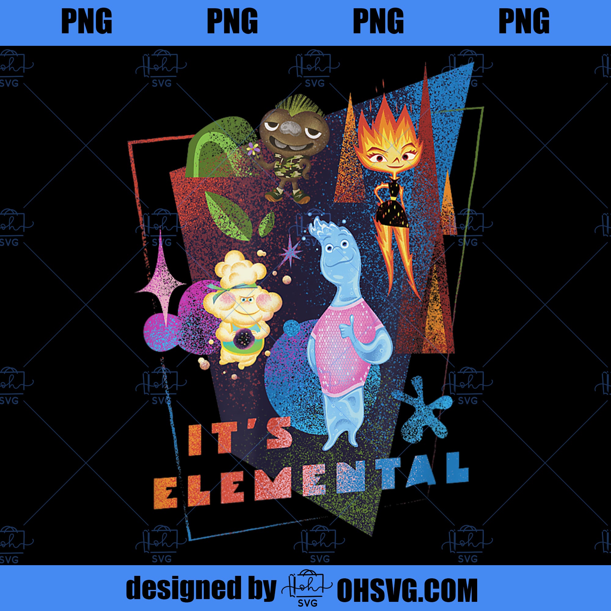 Disney Pixar Elemental Its Elemental 4 Elements Group Shot PNG, Disney ...
