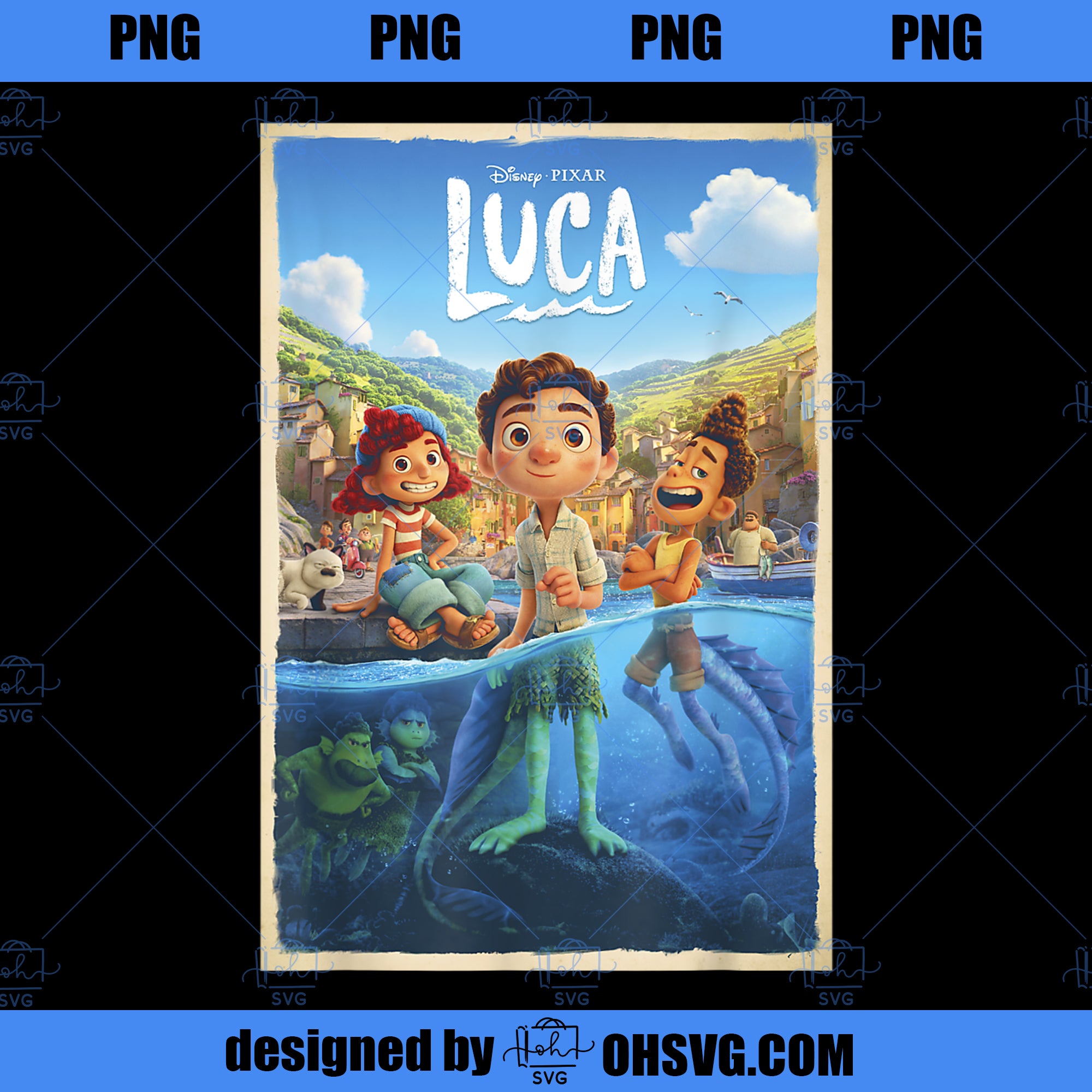Luca Movie Inspired Disney Pixar Luca Movie Poster PNG Download, Movies PNG, Luca Movie PN ...