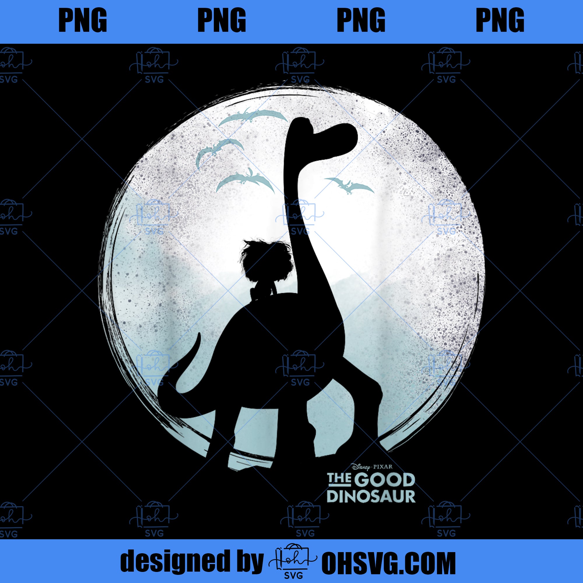 Disney Pixar The Good Dinosaur Moon Silhouette Movie Logo PNG Download, Movies PNG, The Good Dinosaur PNG