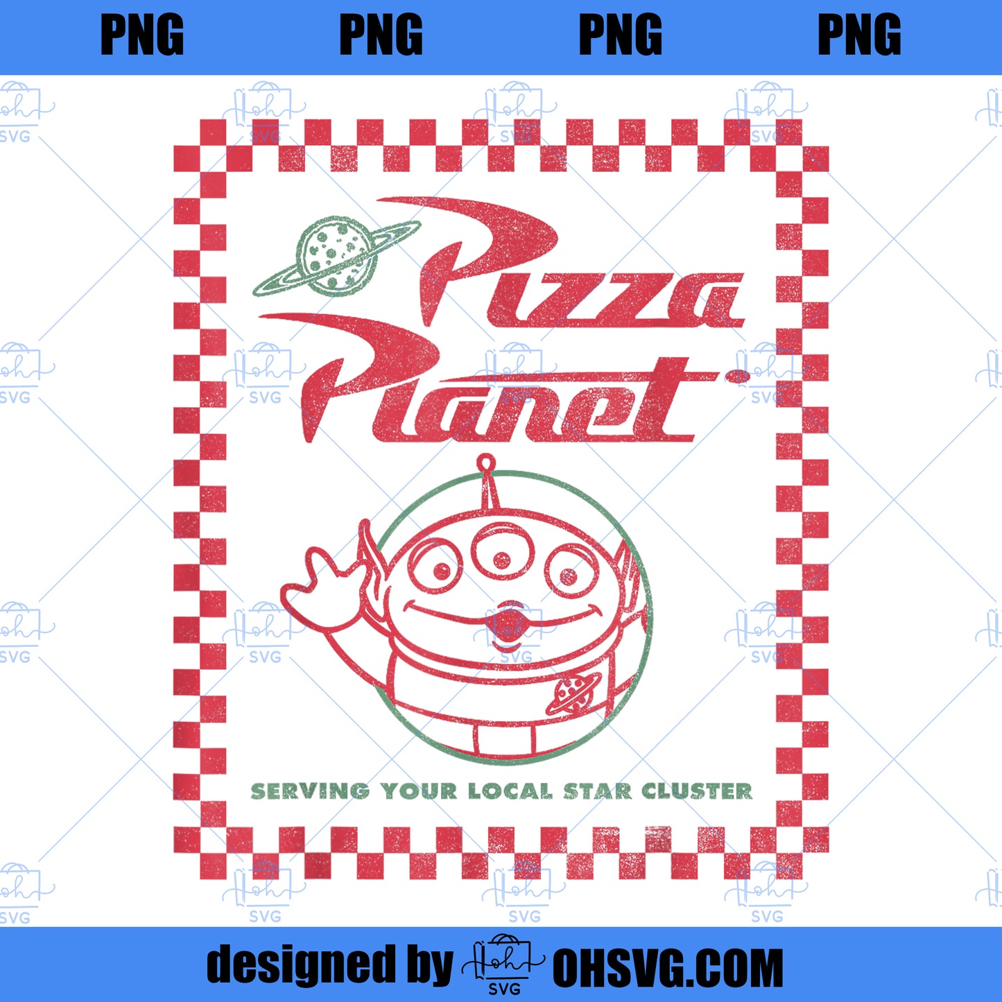 Disney Pixar Toy Story Alien Pizza Planet Box Art PNG, Disney PNG, Disney Pixar PNG