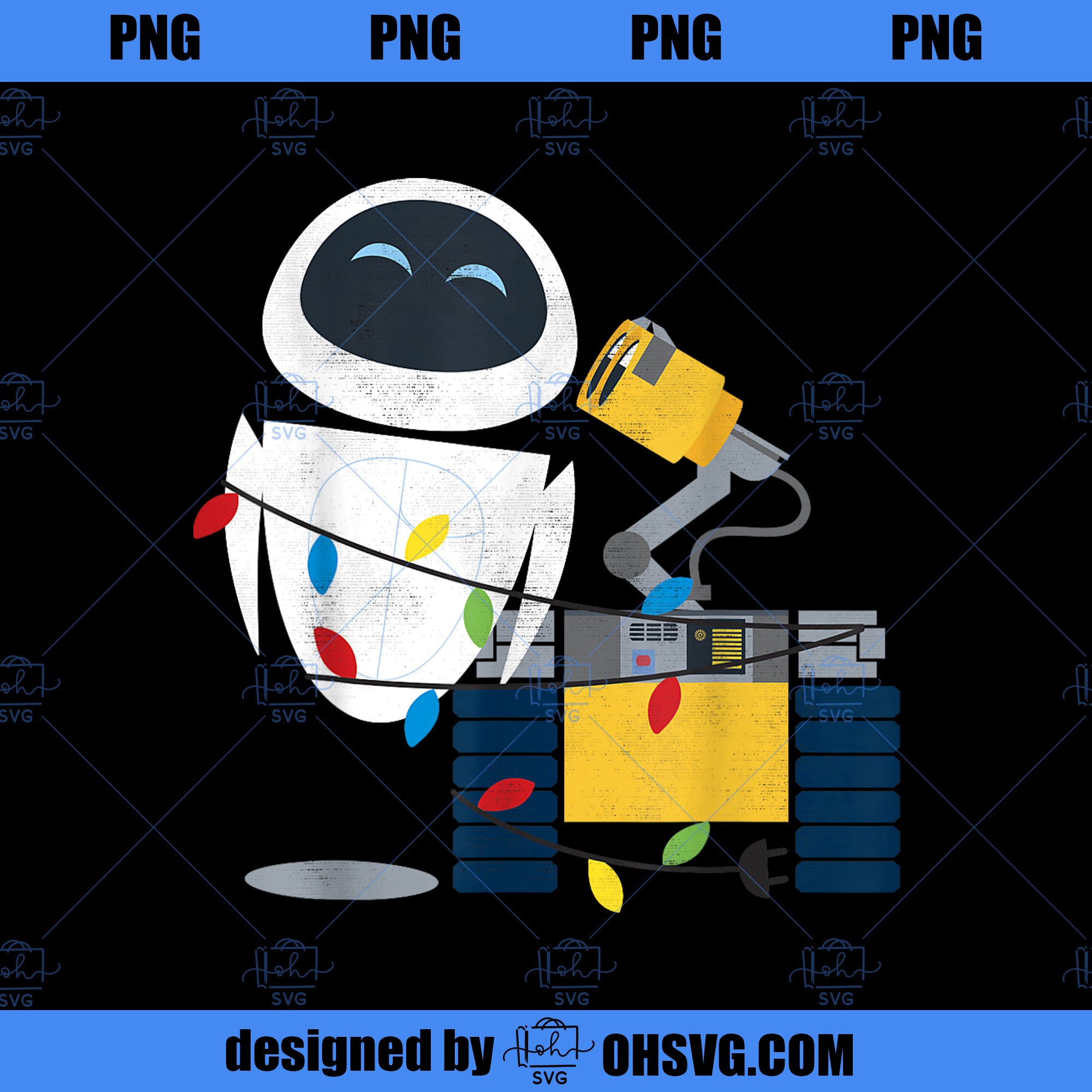 Disney Pixar WallE Eve Christmas Light Wrap Graphic  PNG, Disney PNG, Disney Pixar PNG