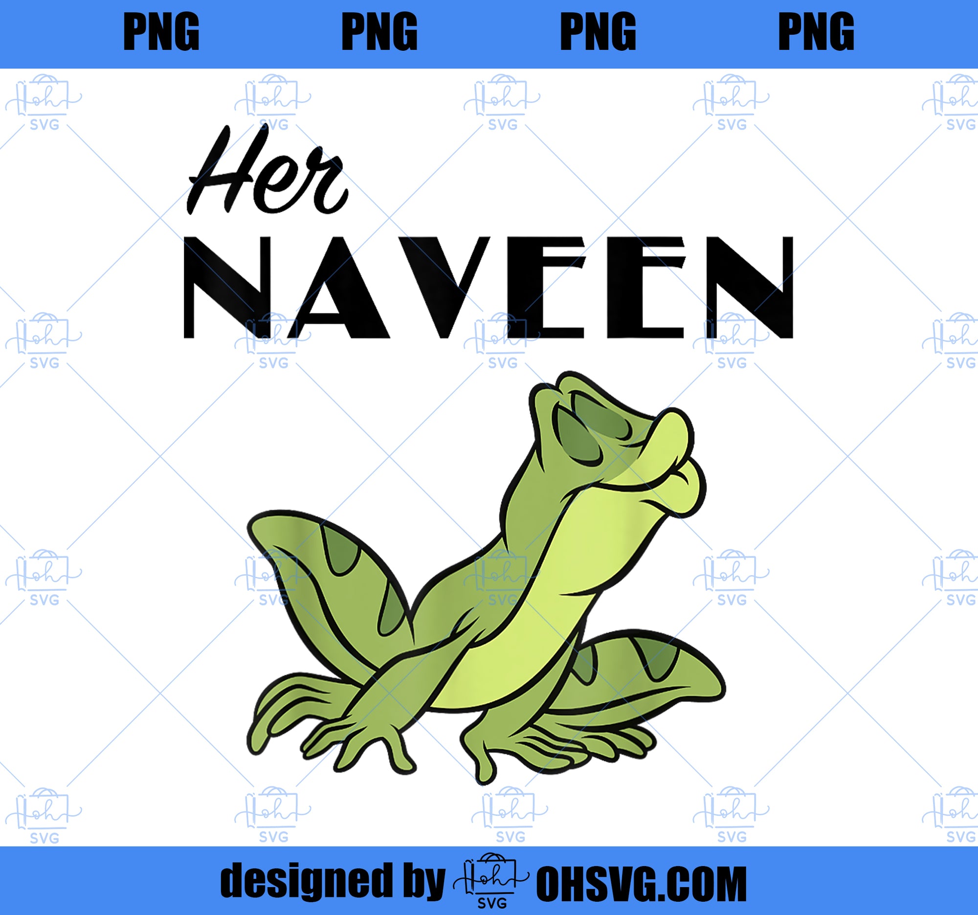 Disney Princess And The Frog Her Naveen Graphic T-Shirt PNG, Disney PNG, Princess PNG