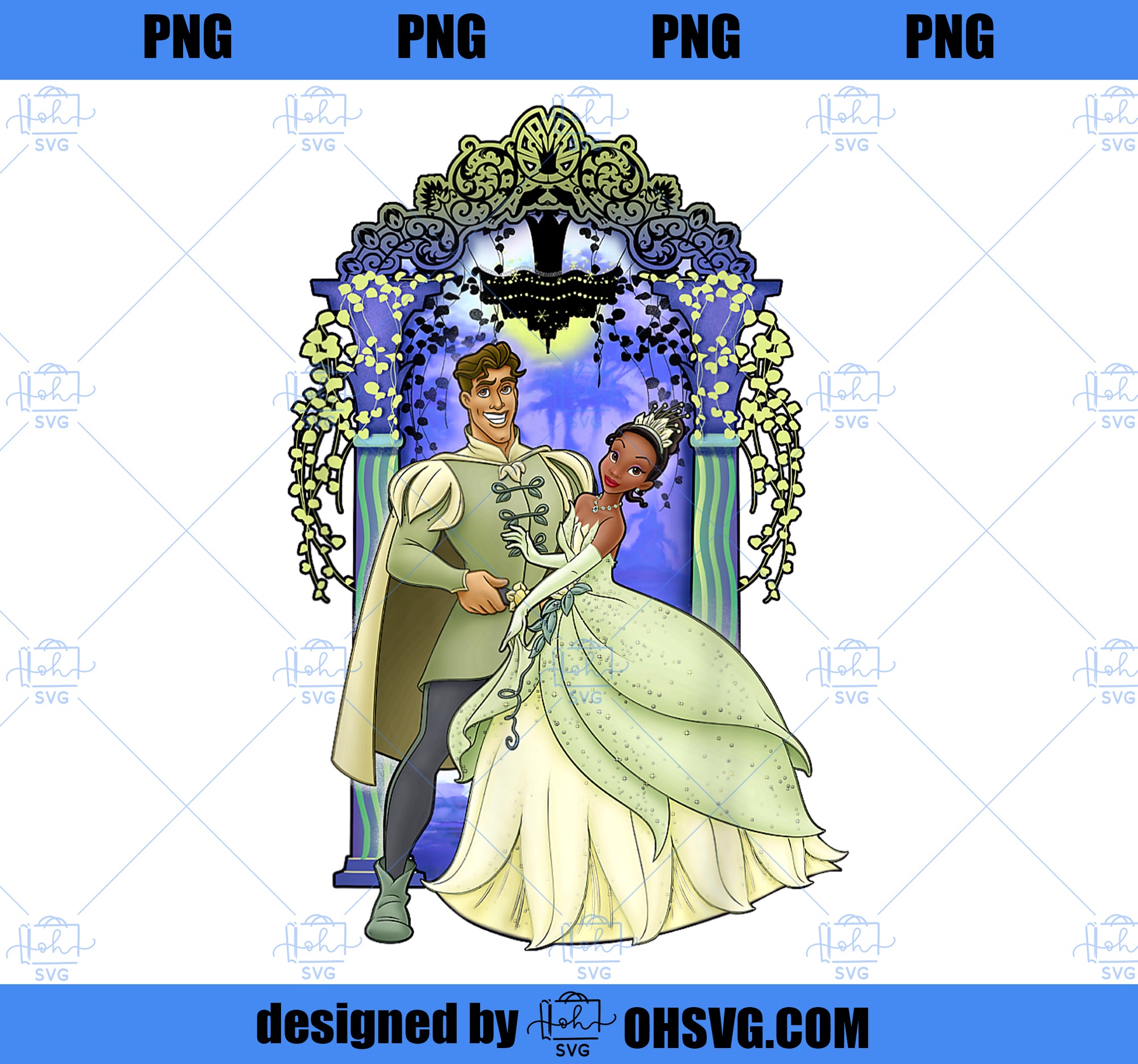 Disney Princess And The Frog Tiana And Naveen Portrait PNG, Disney PNG, Princess PNG