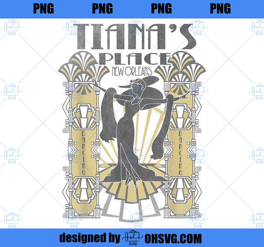 Disney Princess And The Frog Tiana_s Place Art Deco Poster PNG, Disney PNG, Princess PNG