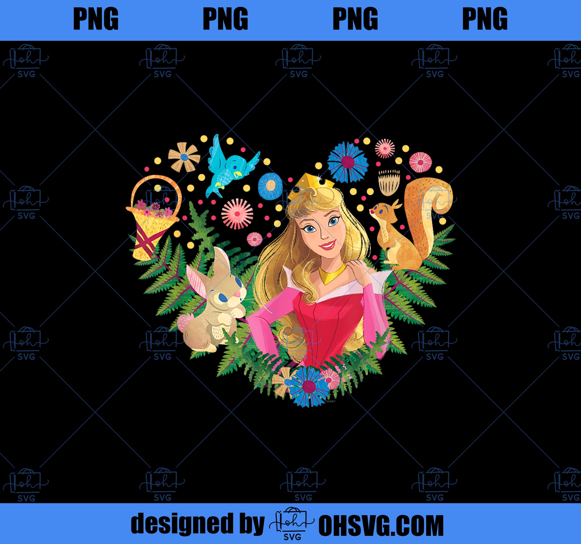 Disney Princess Aurora Heart PNG, Disney PNG, Princess PNG