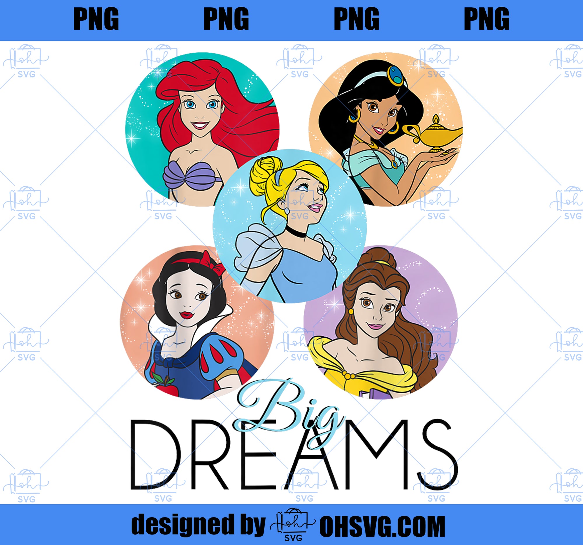 Disney Princess Big Dreams Sparkle Character Bubbles PNG, Disney PNG, Princess PNG