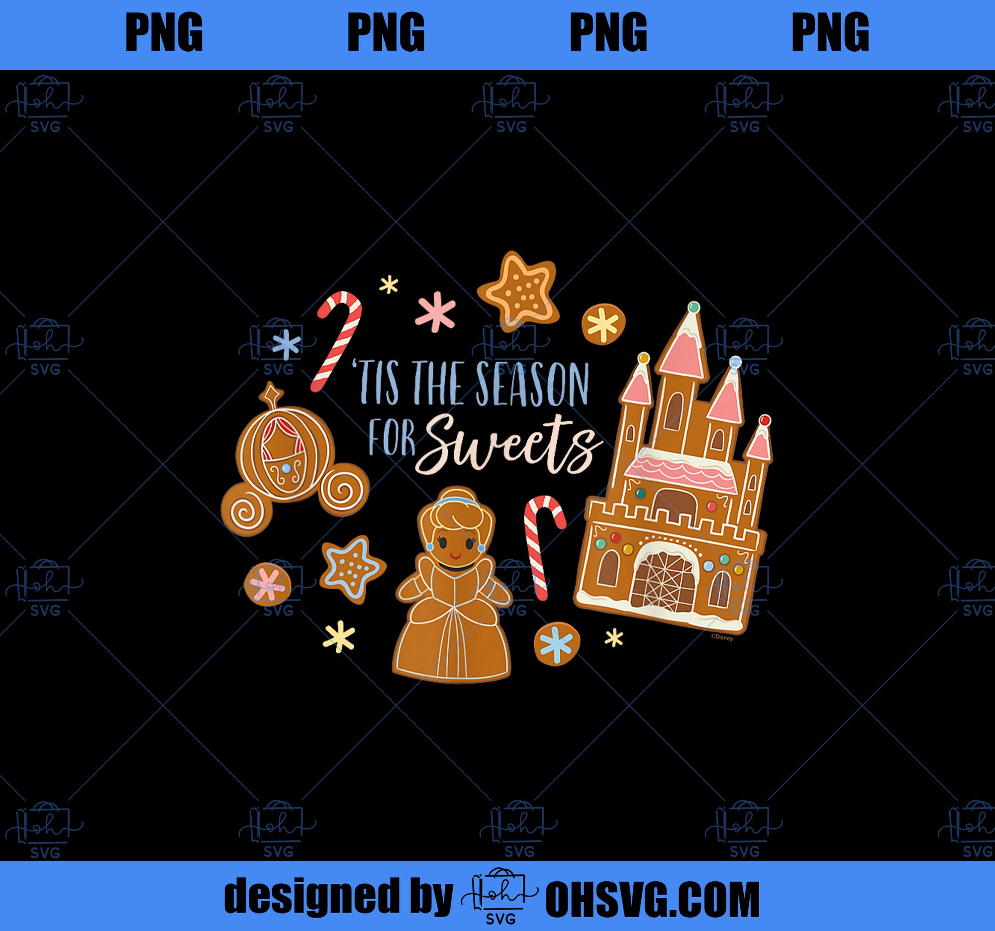 Disney Princess Cinderella Holiday Gingerbread Season Sweets PNG, Disney PNG, Princess PNG