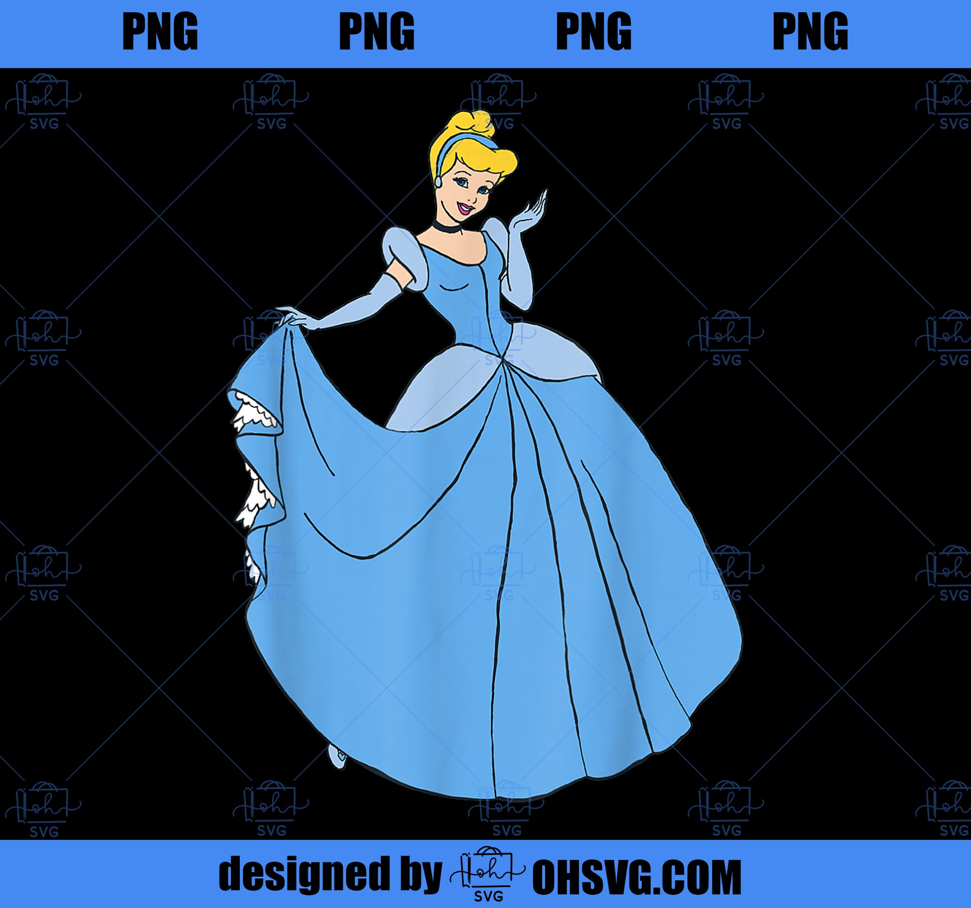 Disney Princess Cinderella in Ballgown Classic T-Shirt PNG, Disney PNG, Princess PNG