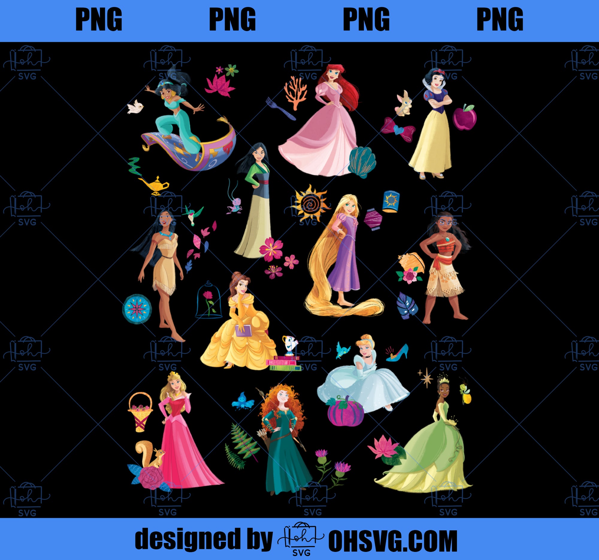 Disney Princess Magical Print Long Sleeve PNG, Disney PNG, Princess PNG