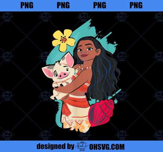 Disney Princess Moana and Pua PNG, Disney PNG, Princess PNG
