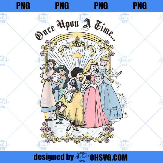 Disney Princess Once Upon A Time Vintage Cartoon , White, Small PNG, Disney PNG, Disney Princess PNG