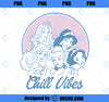 Disney Princess Retro Group Shot Chill Vibes PNG, Disney PNG, Princess PNG