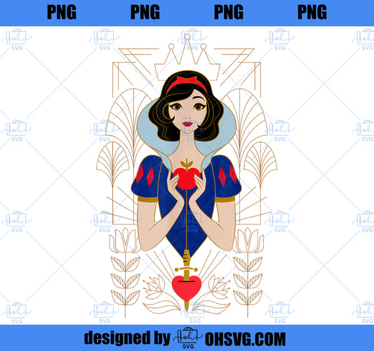 Disney Princess Snow White Modern Art Deco Style PNG, Disney PNG, Princess PNG