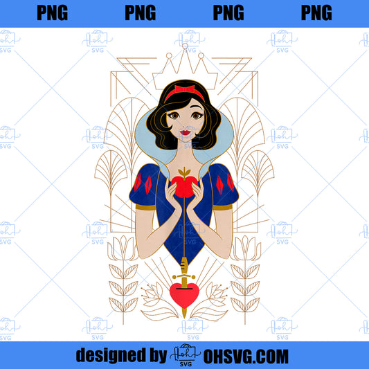 Disney Princess Snow White Modern Art Deco Style PNG, Disney PNG, Disney Princess PNG