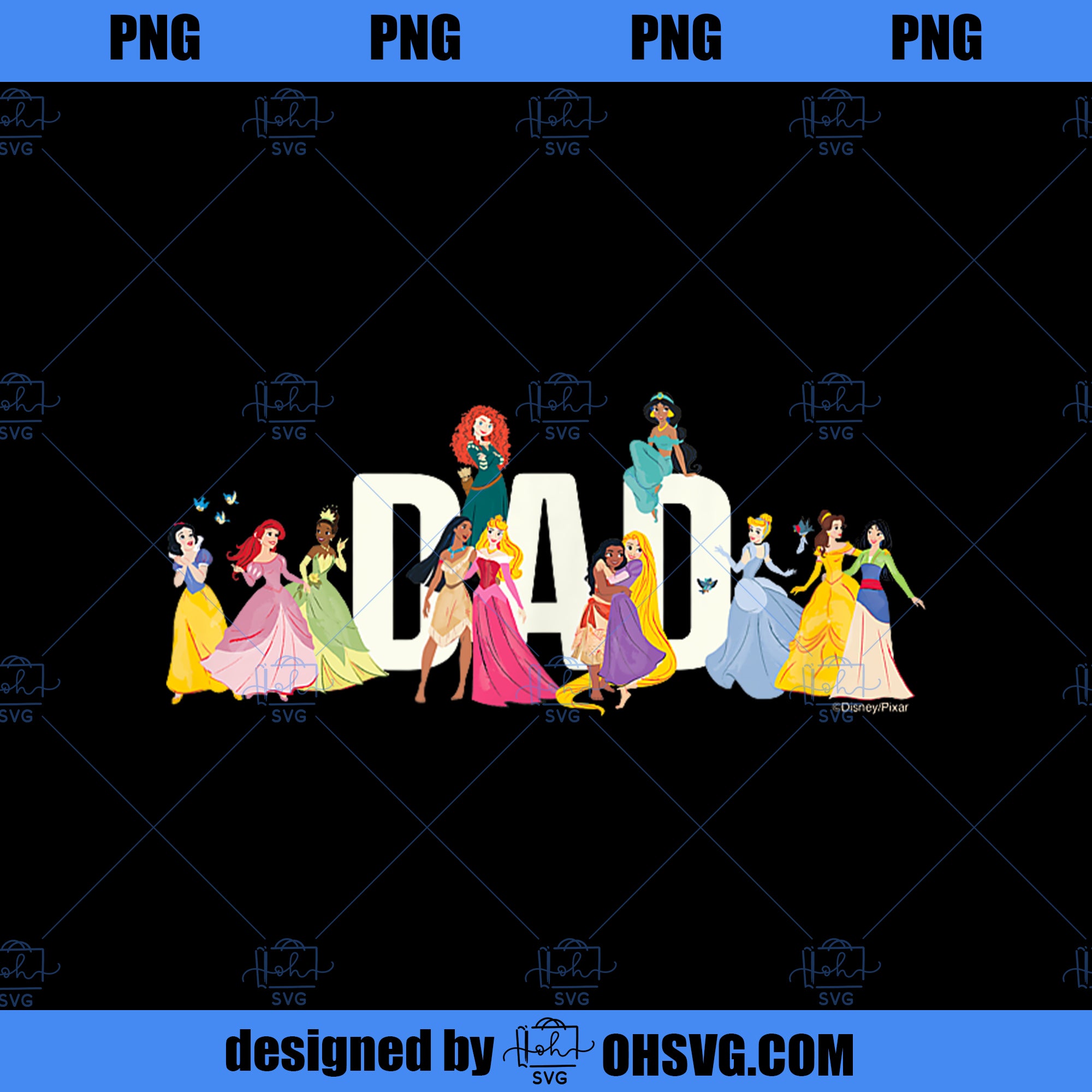 Disney Princess Squad Dad Family Trip Vacation Reunion PNG, Disney PNG, Disney Princess PNG