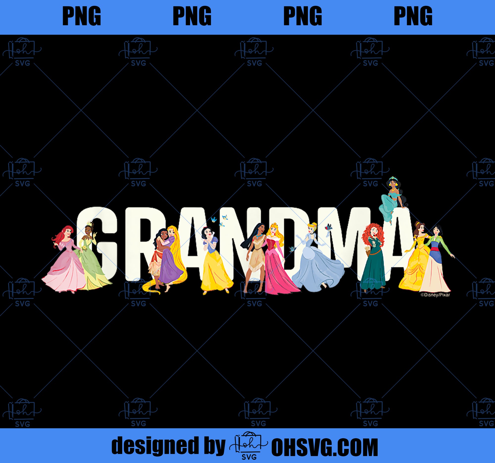 Disney Princess Squad Grandma Family Trip Vacation Reunion PNG, Disney PNG, Princess PNG