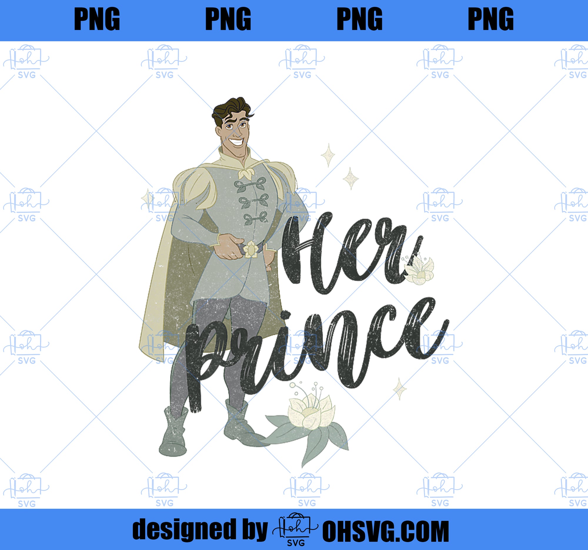 Disney Princess & The Frog Prince Naveen Her Prince Premium PNG, Disney PNG, Princess PNG