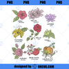 Disney Princesses Types Of Flowers Textbook Poster PNG, Disney PNG, Disney Princess PNG