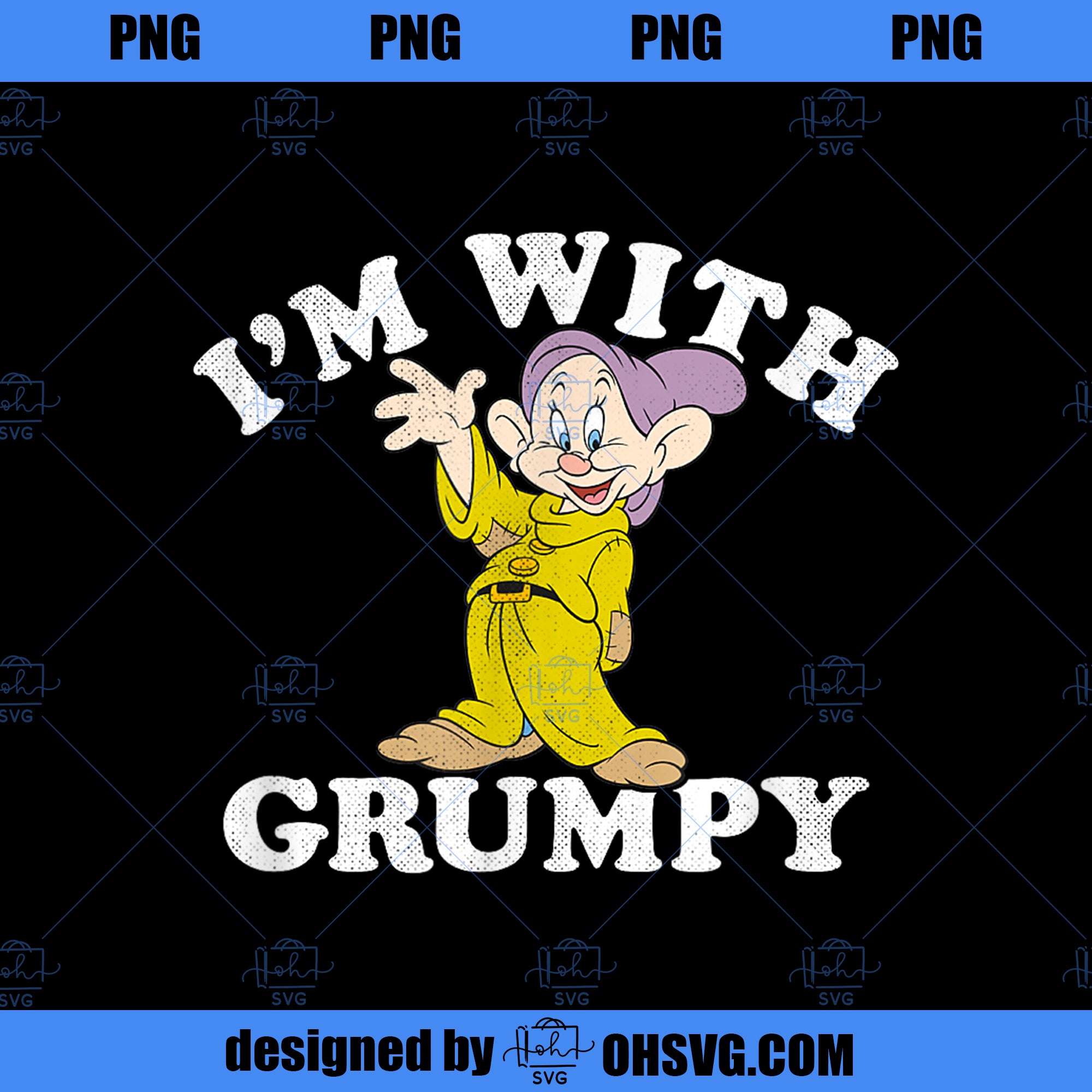 Disney Snow White The Seven Dwarfs Dopey Im With Grumpy PNG, Disney PNG, Snow White PNG