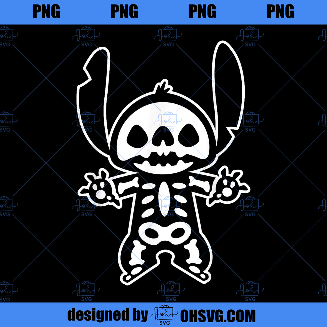 Disney Stitch Halloween Skeleton PNG, Disney PNG, Disney Stitch PNG – ohsvg