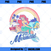 Disney The Little Mermaid Pastel Rainbow Retro PNG, Disney PNG, The Little Mermaid PNG