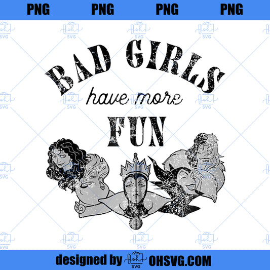 Disney Villains Bad Girls Have More Fun Vintage Portraits  PNG, Disney PNG, Disney Villains PNG