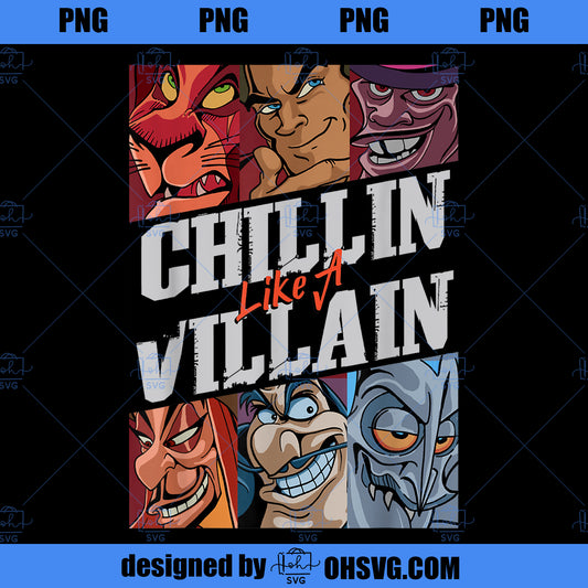 Disney Villains Chillin Like A Villain Group Portrait PNG, Disney PNG, Disney Villains PNG
