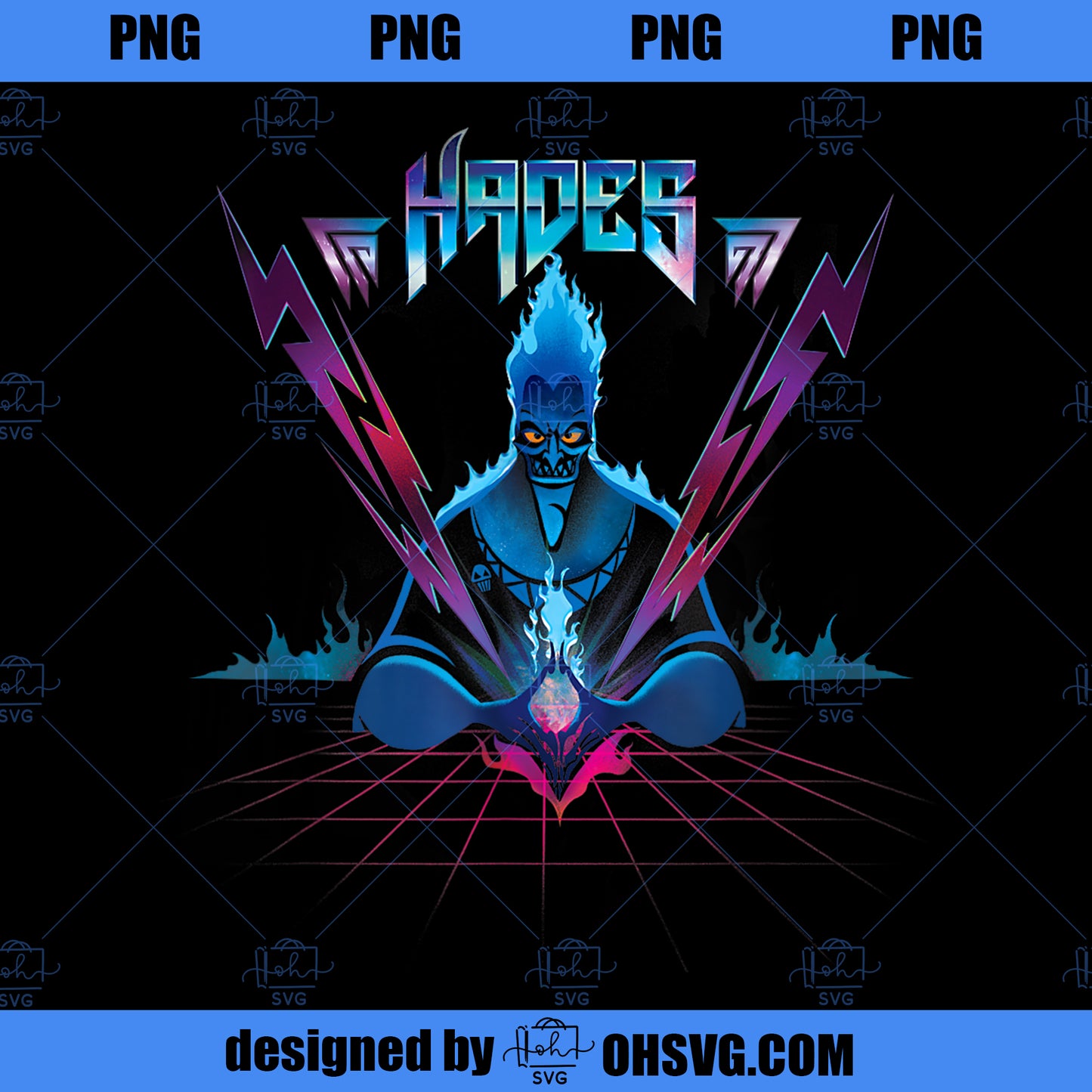 Disney Villains Hades 90s Rock Band PNG, Disney PNG, Disney Villains PNG