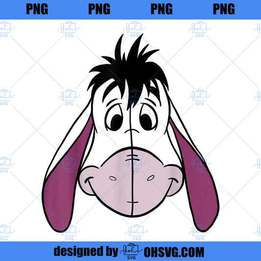Disney Winnie The Pooh Eeyore Large Face PNG, Disney PNG, Disney Winnie PNG