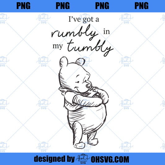 Disney Winnie The Pooh Ive Got A Rumbly In My Tumbly Logo PNG, Disney PNG, The Pooh PNG