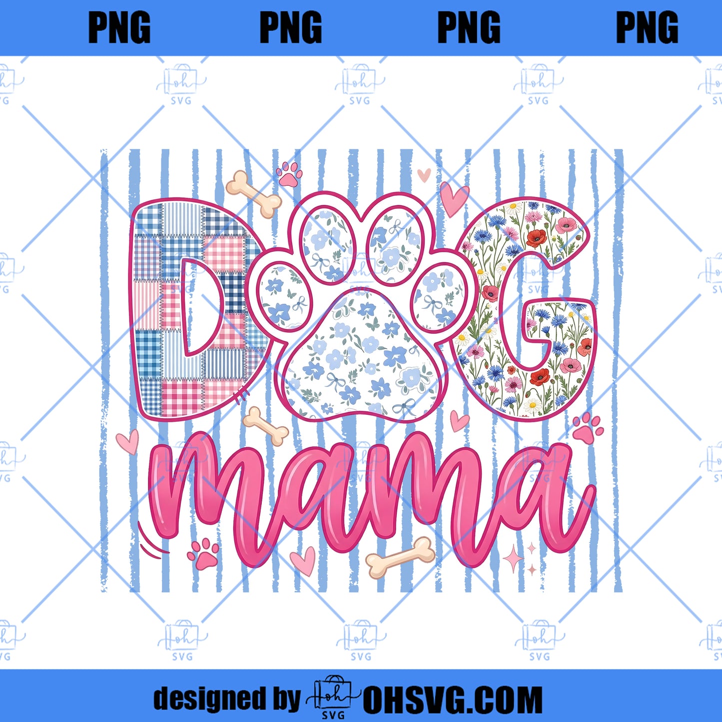 Dog Mama PNG, Floral Dog Mom Shirt Design, Girly Retro Mama PNG, Mother’s Day Gift for Dog Lover Sublimation Download