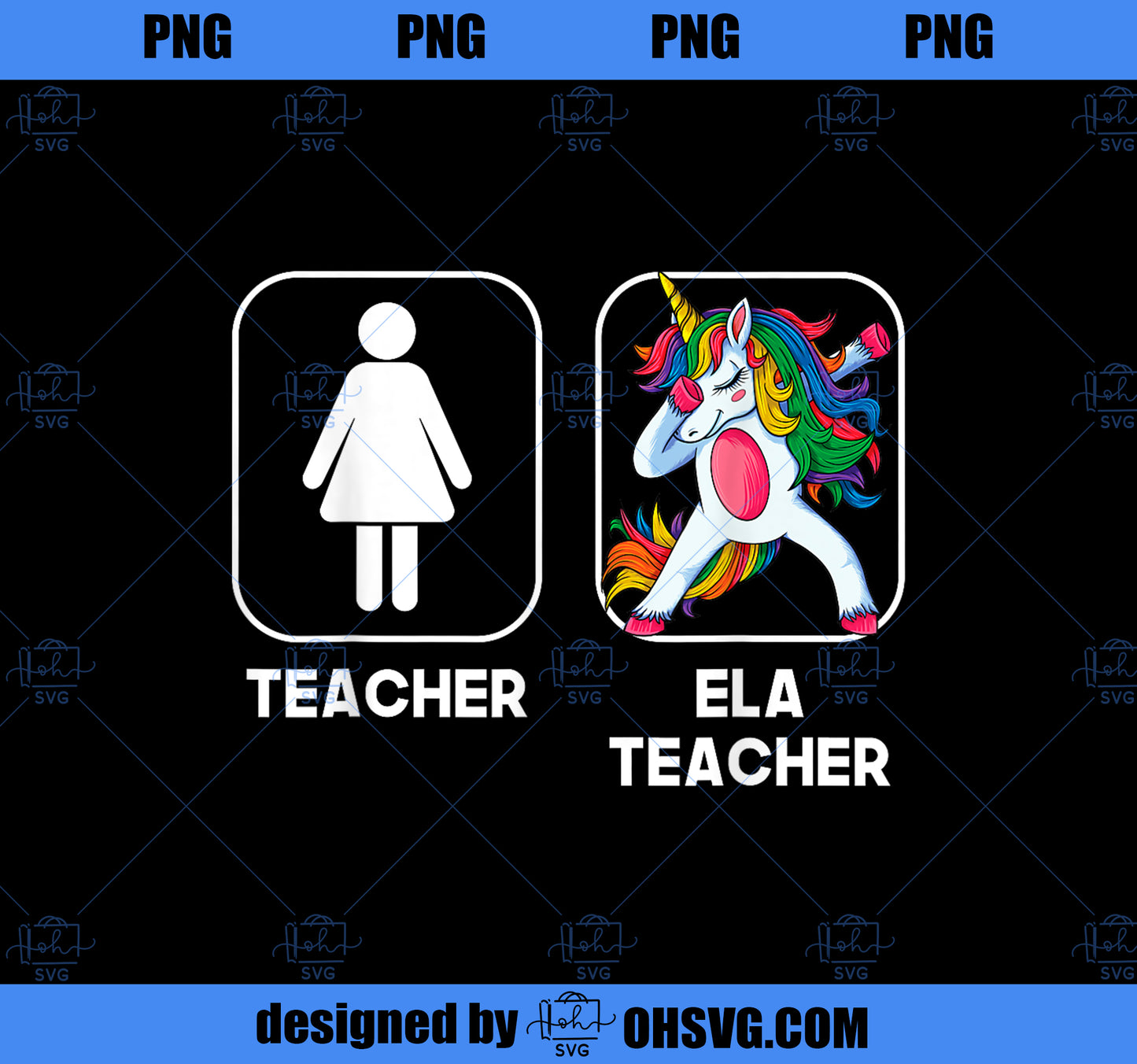 ELA Teacher Funny Gift Dabbing Unicorn Teacher Women PNG, Magic Unicorn PNG, Unicorn PNG