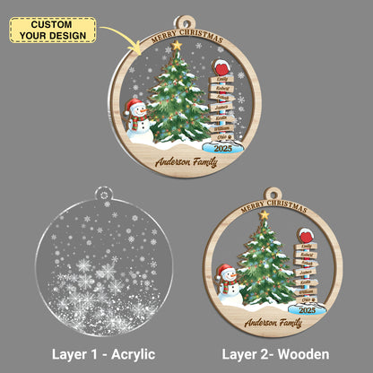 Family Name Christmas Tree Ornaments, Personalized Family Name Ornament, Christmas Tree Ornament Family Names 2025, Holiday Keepsake