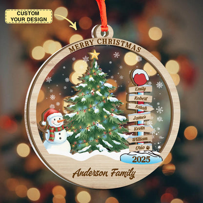 Family Name Christmas Tree Ornaments, Personalized Family Name Ornament, Christmas Tree Ornament Family Names 2025, Holiday Keepsake
