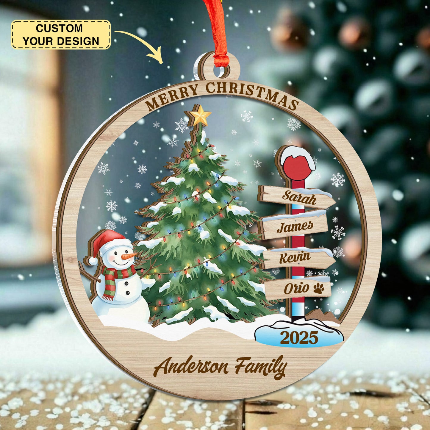 Family Name Christmas Tree Ornaments, Personalized Family Name Ornament, Christmas Tree Ornament Family Names 2025, Holiday Keepsake