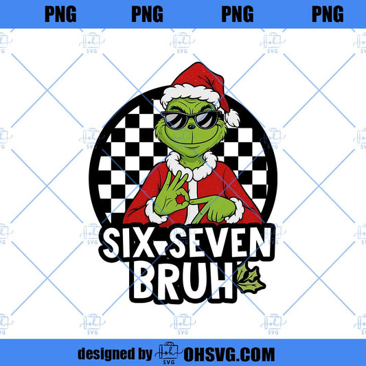 Funny Six Seven Meme PNG, Viral 6 7 Bruh Joke Png, Mean Green Guy Christmas PNG, Trending Internet Humor Png