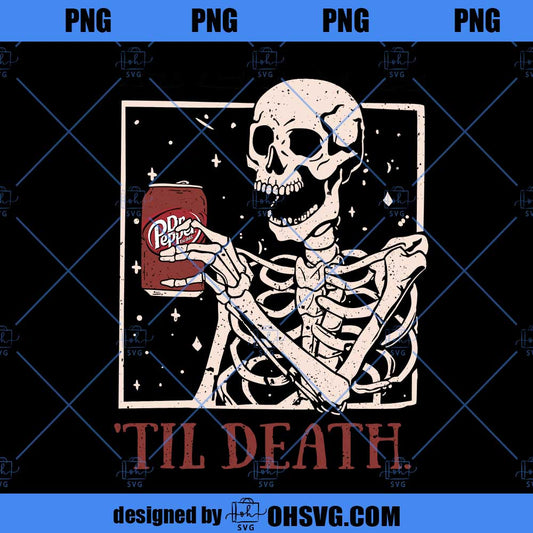 Funny Skeleton Drinking Soda PNG, Halloween Clipart Digital Download