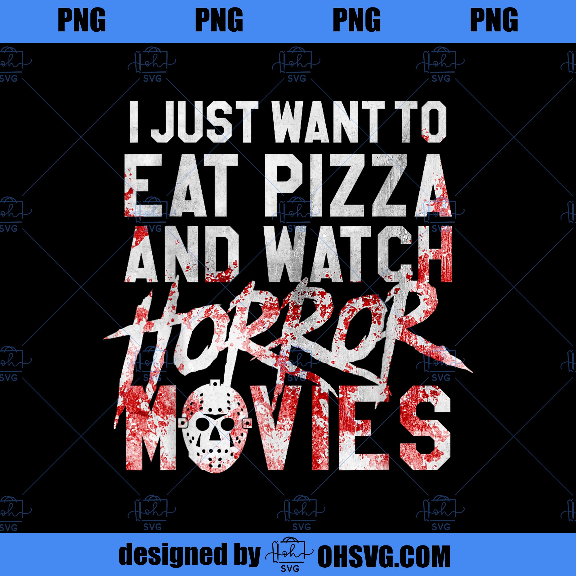 Funny Horror Movie Fan Gift Halloween Pizza PNG Download, Movies PNG, Funny Horror PNG