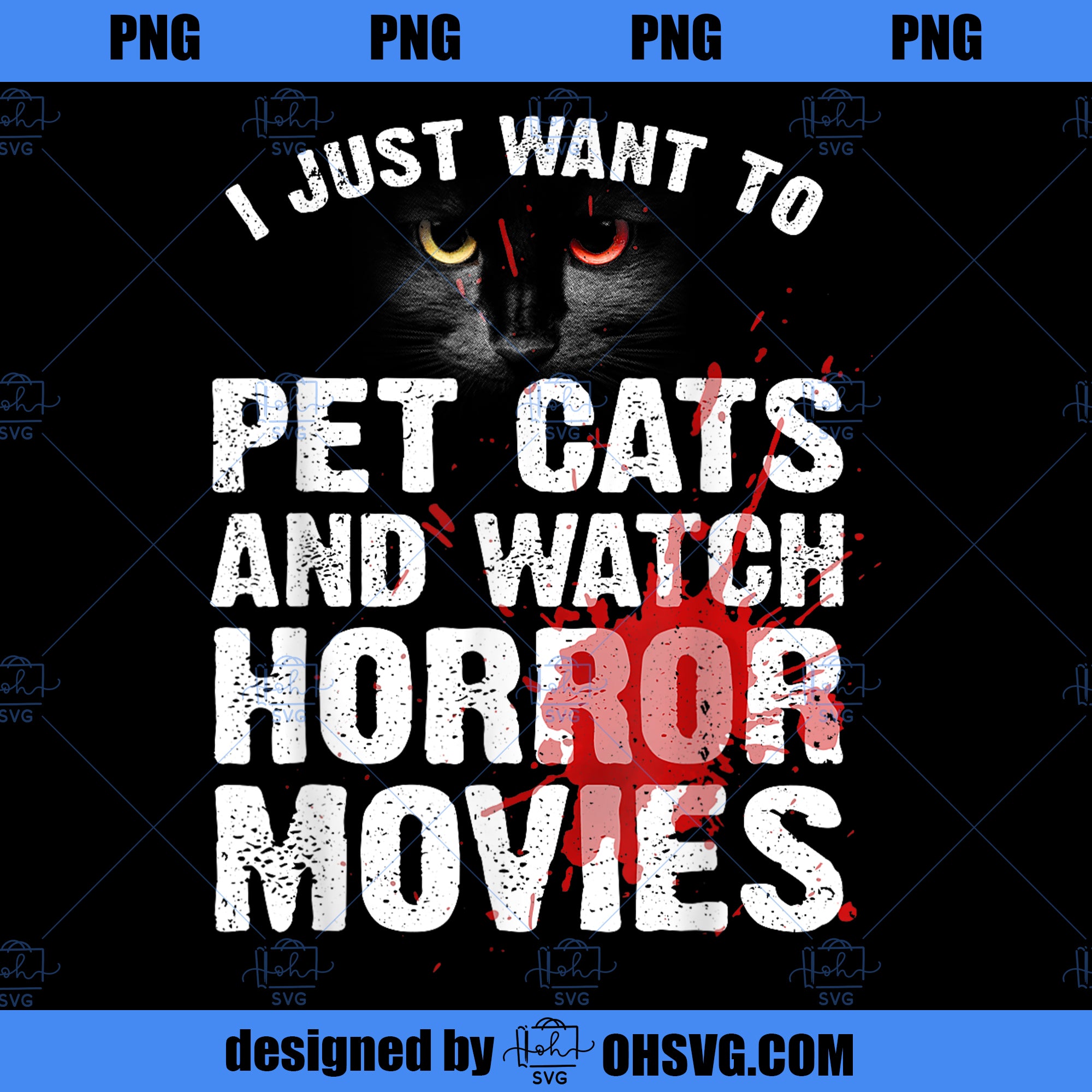 Funny Horror Movie For Men Women Cat Lover Halloween Movie PNG Download, Movies PNG, Cat Lover PNG