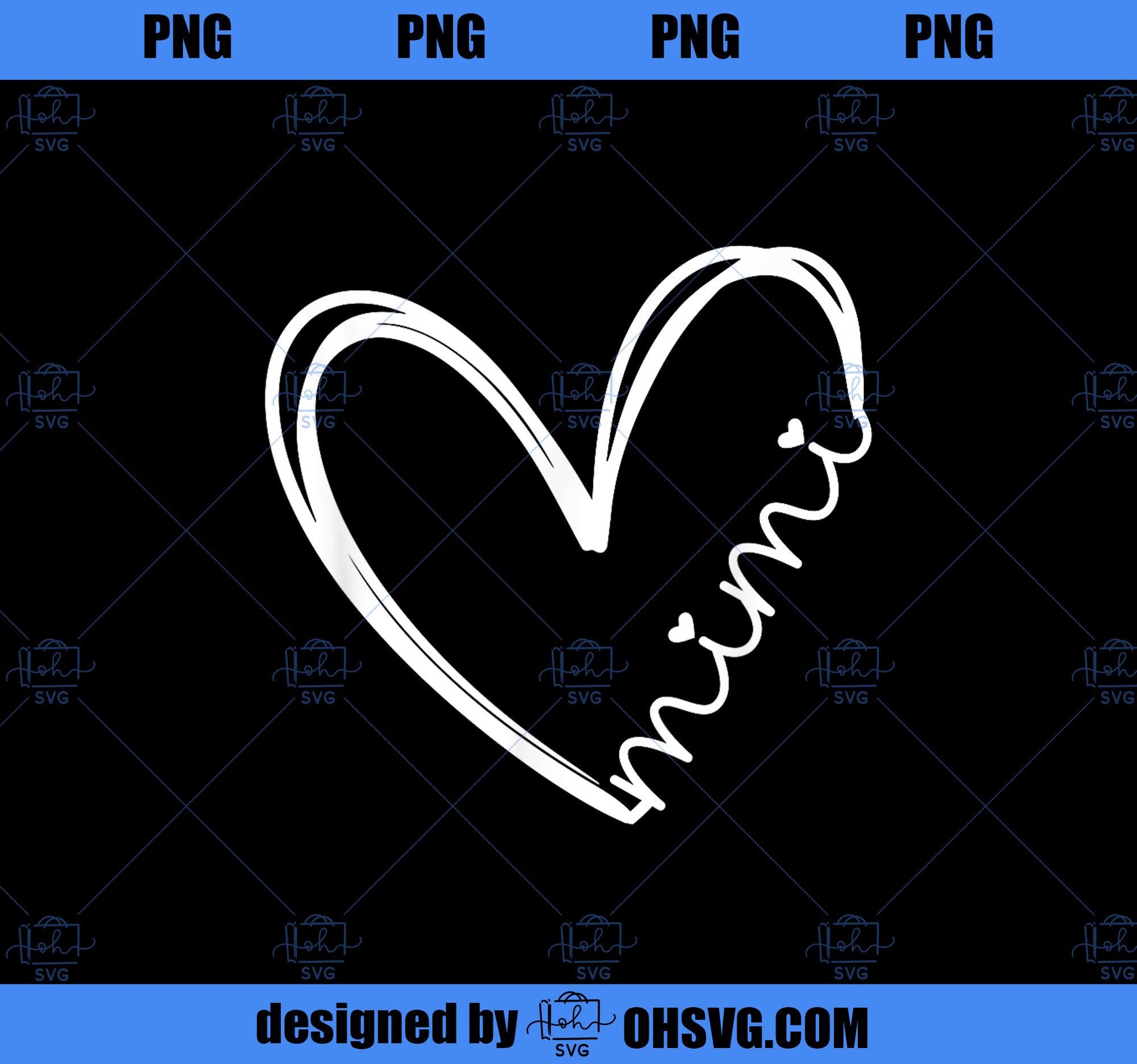 Funny Mimi Heart for Grandma Mother Day Women PNG, Mom PNG, Mothers Day PNG