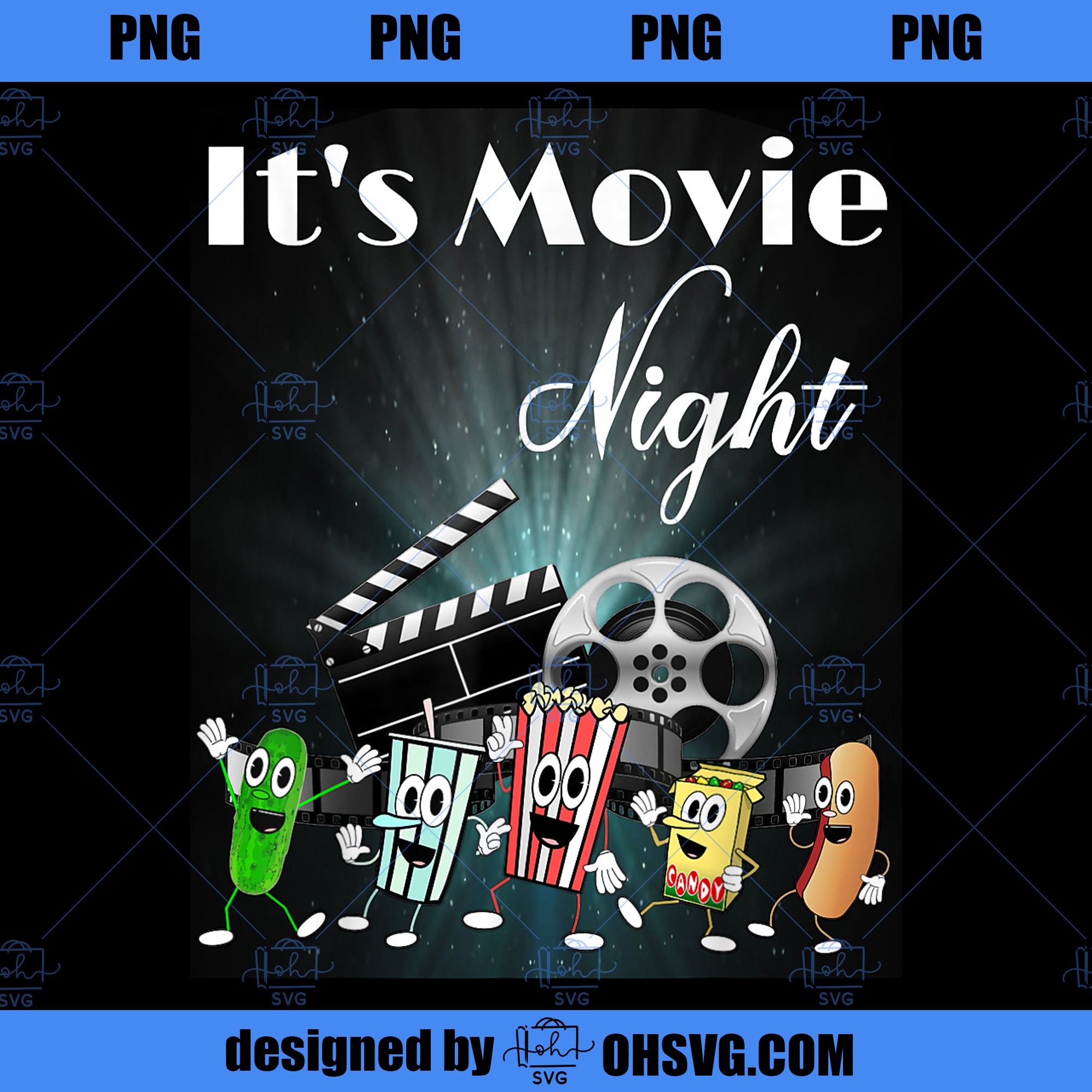 Funny Movie Night Popcorn Pickle Hot Dog Candy PNG Download, Movies PNG, Movie Night PNG